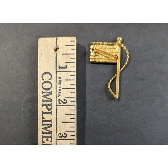 Vintage American Flag Rhinestone Brooch USA Patriotic Pin Red Blue 4th of July - Picture 4 of 4